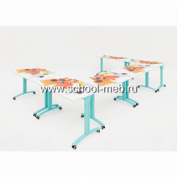 Двухместная парта Nova Pro на колёсиках