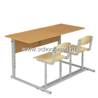 parta-uchenicheskaya-dvuhmestnaya-s-naklonom-stoleshnitsy-i-polochkoy-so-stulyami1