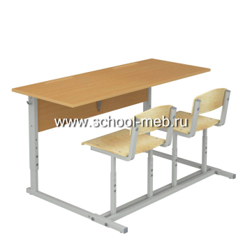 parta-uchenicheskaya-dvuhmestnaya-s-naklonom-stoleshnitsy-i-polochkoy-so-stulyami